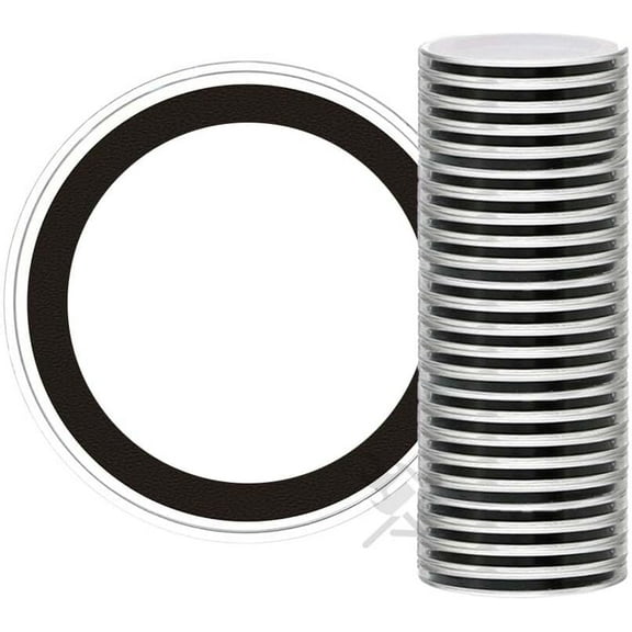 OnFireGuy 25-Pack 38mm Black Ring Coin Holders for Silver Dollars | Protective Coin Cases for 1oz Silver Morgan Peace Eisenhower Dollars