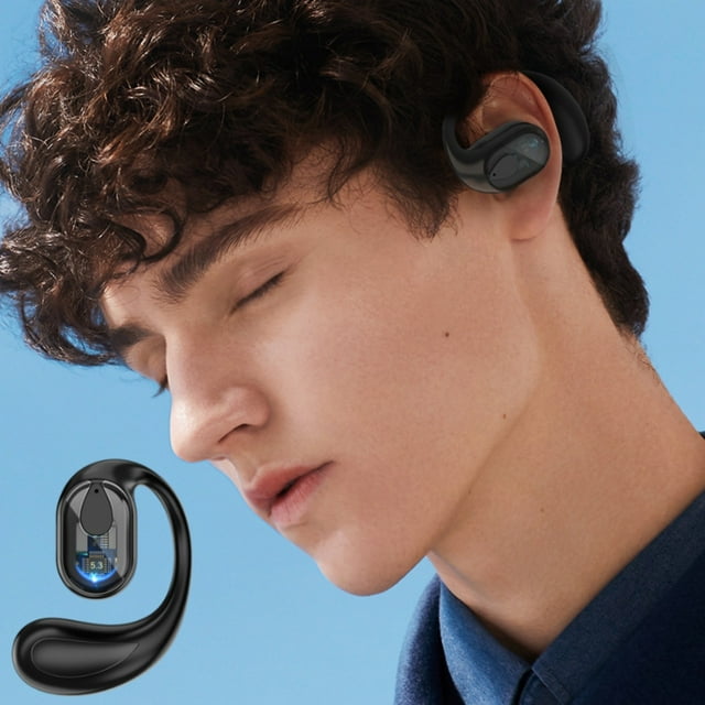 Auriculares inalámbricos Bluetooth con gancho para la oreja miniatura, deportivos, con micrófono para llamadas ocultas, para teléfono