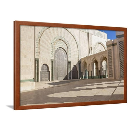 Mosque Hassan II in Casablanca, Morocco, Africa Framed Print Wall Art By
