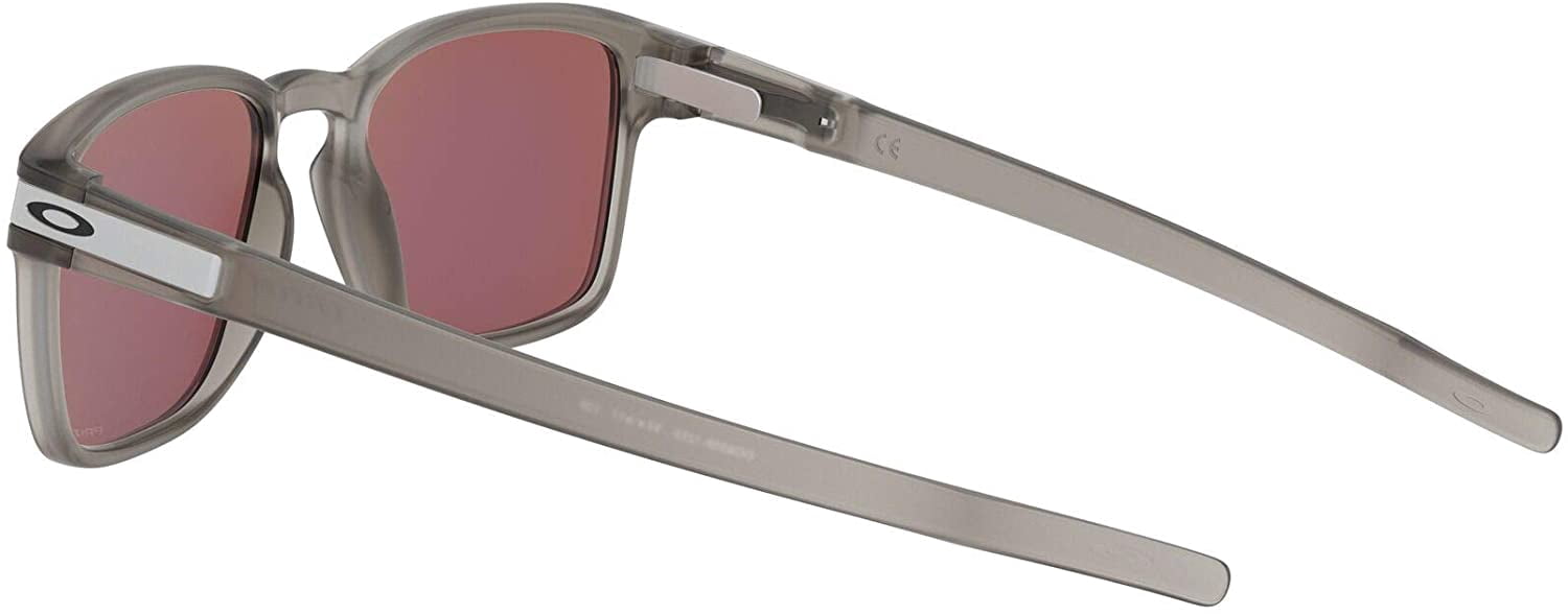 Oakley Mens Oo9358 Latch Square Low Bridge Fit Rectangular Sunglasses Matte Grey Ink/Prizm Sapphire 55 Millimeters