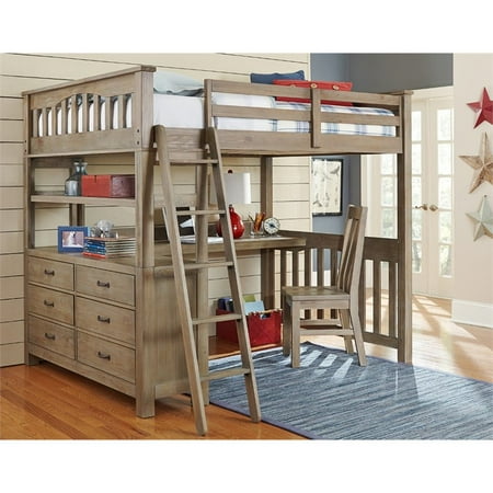 Ne Kids Highlands Full Slat Loft Bed With Desk And Dresser Walmart