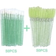 thumbnail image 2 of 100Pcs Disposable Micro Lip Brushes Eyelash Mascara Wands Glitter Cotton SwaMakeup Tools Beauty Applicators Set (Color : Green), 2 of 5