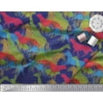 thumbnail image 2 of Soimoi Blue Cotton Duck Fabric Giraffe,Leopard & Horse Animal Decor Fabric Printed BTY 56 Inch Wide, 2 of 3