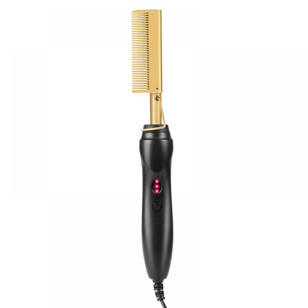 Hot Comb,Electric Heating Comb,Ceramic Comb Security Portable Curling Iron  Heated Brush,Multifunctional ​Copper Hair ​Straightener Brush Straightening  Comb (1pc, Golden) - Walmart.com