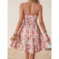 thumbnail image 3 of Women's Smocked Floral Square Neck Cami Dress with one hundred percent polyester fabric for everyday wear daily, 3 of 7