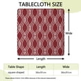 thumbnail image 2 of Burgundy and White Wavy Pattern Square Fitted Tablecloth with Elastic Edge,Square Table Cover,Washable Elastic Table Cover for Home Kitchen Party Decor 36"x36", 2 of 6