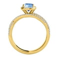 thumbnail image 4 of Mauli Jewels Rings for Women 0.90 Carat Diamond and Cushion Shaped Blue Topaz Ring 4-prong 10K Yellow Gold, 4 of 7