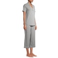 thumbnail image 2 of Secret Treasures Women's Plus Traditional Short Sleeve Notch Collar Pajamas Set, 2 of 6