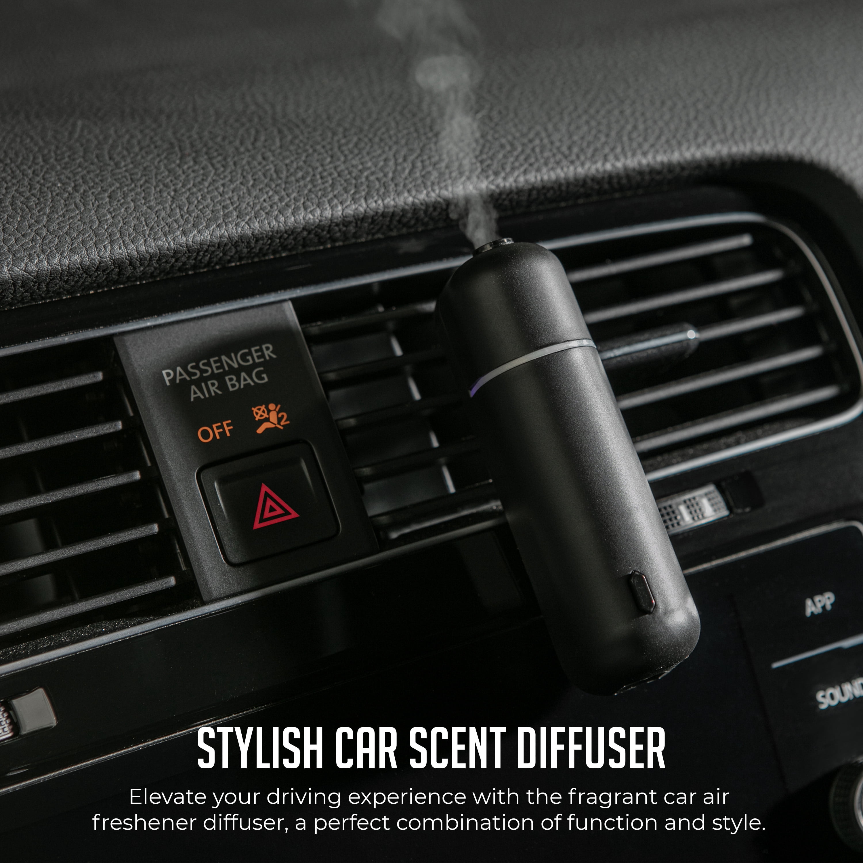 Car Air Freshener Diffuser Waterless Aromatherapy Essential Oil Diffuser, 6 Prefill Scents Included, Car Fragrance Diffuser