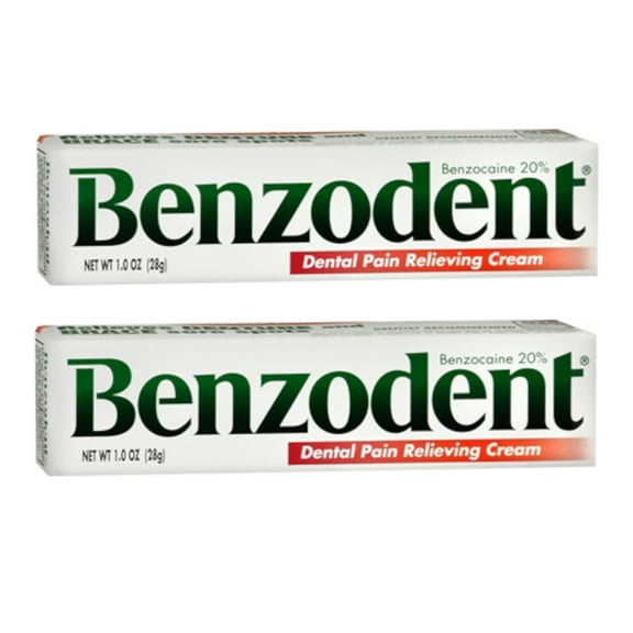 Benzodent Dental Pain Relieving Cream 1oz - 2 Pack