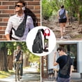 thumbnail image 5 of Mochila bandolera impermeable para hombres y mujeres, mochila para senderismo, mochila multiusos cruzada para el pecho, 5 of 5
