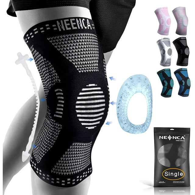 Professional Knee Brace, Compression Knee Sleeve with Patella Gel Pad & Side Sta