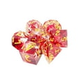 thumbnail image 1 of 7pcs Polyhedral Dice Crystal RPG Blood Effect for Card Games RPG Dices Golden Numbers, 1 of 9