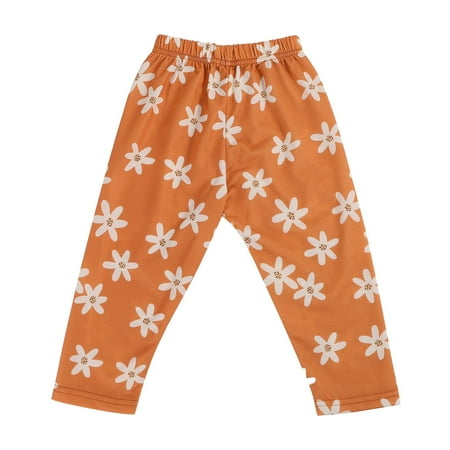 

Cathalem Family Pajamas Pants 3x Daisy Print Trousers Casual Girl s Long-sleeved Two-piece Family Matching Pajama Pants Suit Orange 80