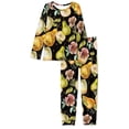 thumbnail image 4 of Renewold Women Pajamas Sets Pajamas Top and Pants Snow Pear Flowers Print Sweatpants Long Sleeve Pullover Pajamas Sets Cozy Up Warm Shirts Size 4XL, 4 of 5