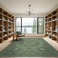 thumbnail image 2 of ODIKA 9'x12' Washable Area Rug Non-Shedding, Easy Care Boho Farmhouse Vine Border Entry Botanical Trailing Door Entryway Refined for Master Suite, California King, Under Bed, 2 of 7