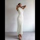 thumbnail image 4 of Vestido Informal de Punto Acanalado para Mujer, Sin Mangas, Ajustado, Elegante, para Salir A la Playa o Vacaciones. Crema L, 4 of 9
