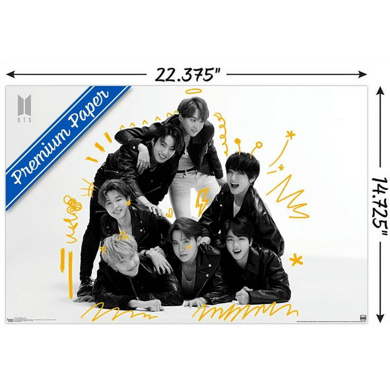 Trends International BTS MOS7 BW Wall Poster 14.725 x 22.375