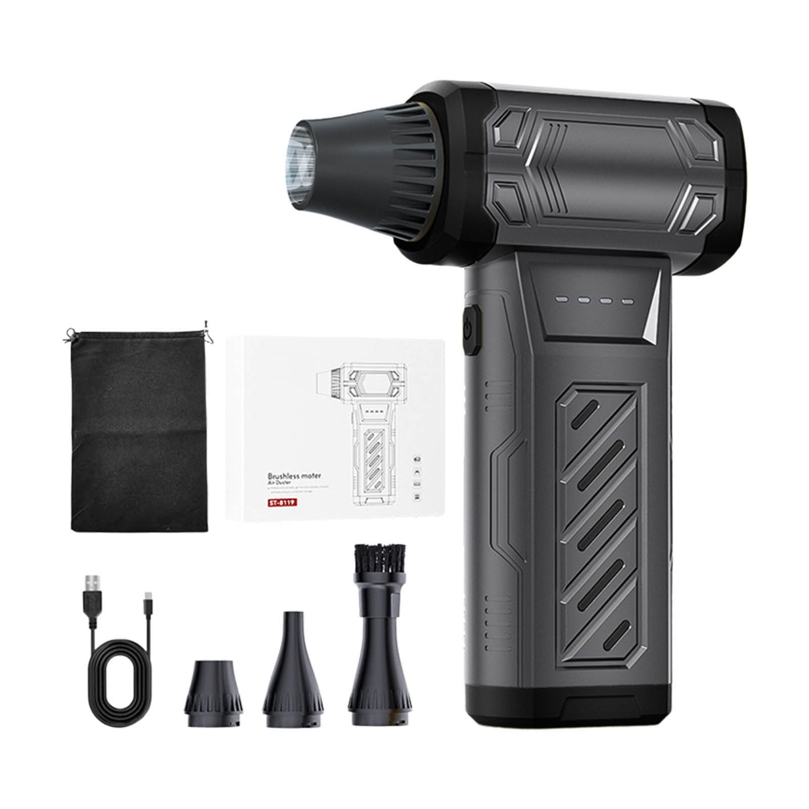 Rechargeable Compressed Air Duster - 130000RPM Cordless Electric Air Blower with 3 Speed Settings for Computer, Car & Home Cleaning