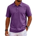 thumbnail image 6 of IAJDKMEK Men's Breathable Collared Short Sleeve Shirts - Casual Versatile Fashion Top for Daily Outdoor Wear, Lightweight Polo Shirts for Summer,Dark Purple M, 6 of 6