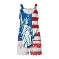 thumbnail image 4 of Womens 4th of July Rompers Womens Rompers for Summer Women's Jumpsuits Womens Rompers and Jumpsuits Women's Comfortable Casual Suspender Independence Day Printing Shorts Pocket Jumpsuit Shorts, 4 of 6