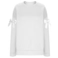 thumbnail image 5 of Fiaer Crew Neck Sweatshirts Women Plus Size Long Sleeve Solid Pullover Baggy Fashion Casual Fall Tops White XL, 5 of 5