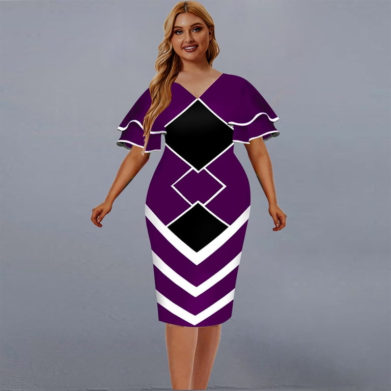 plus size plaid bodycon dress Fesfesfes for Women Wide Neck Pencil Dress Ruffle Patchwork Mid Sleeve Knee Length Dress Skinny Printed Dress fashionsandfads on LTK color-Fuchsia Made in USA Content COLOR:Blue (as pictured)