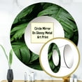 thumbnail image 3 of Designart "Exotic Palmscape Beneath The Emerald Canopy" Palms & Palm Trees Green Large Round Mirror - Round Bedroom Mirror Wall Decor - Traditional Round Printed Mirror - 29" x 29", 3 of 6