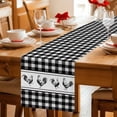 thumbnail image 5 of Table Runner - 36 Inch Long, Farmhouse Black Plaid Kitchen Dining Table Runner Dresser Scarves, Vintage Country Cock Checkered Farmhouse Decor for Coffee Tables Wedding Party Banquet, 5 of 8