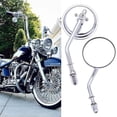thumbnail image 2 of Chrome Motorcycle Round Sportster Mirrors Rear View Compatible With Harley Davidson Fatboy Dyna Street Glide Road King Softail -get It Gift, 2 of 5