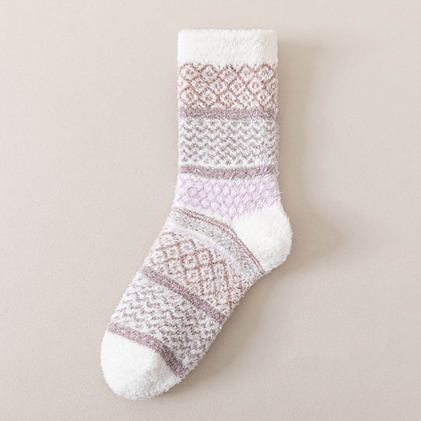 Calcetines para mujer, pantuflas, calcetines de invierno cálidos con forro polar, calcetines acogedores, suaves, gruesos y peludos, calcetines navideños para mujer