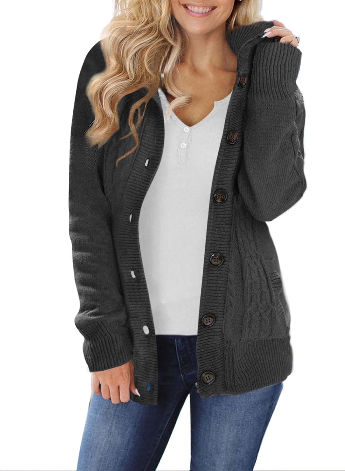 Cardigan Buttons And Pockets