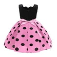 thumbnail image 2 of WhouRiu Toddler Girl' Dress Vintage Polka Dot Sleeveless Pleated Dress Kids Evening Princess Party Dresses Pink,Sized 3, 2 of 8