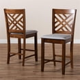 thumbnail image 2 of Bowery Hill 25" Contemporary Wood Counter Height Pub Chair in Walnut (Set of 2), 2 of 8
