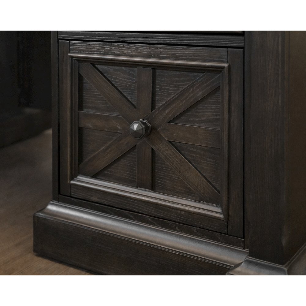 Martin Furniture 66"W Wood Double Pedestal Executive Desk Dark Brown