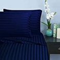 thumbnail image 2 of Elegant Comfort® Wrinkle & Fade Resistant 1500 Series - Damask STRIPES Silky Soft 4pc Sheet Set, Up To 16" Deep Pocket, Queen, Navy Blue, 2 of 4