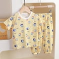 thumbnail image 2 of larppty Children Girl Pajamas Set Soft Comfy Sleepwear Pajamas(1-2 Years,Light Yellow), 2 of 3