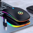 thumbnail image 1 of Ratones inalámbricos RGB recargables USB Ratón Óptico inalámbrico de 2,4 GHz de poco ruido para ordenador portátil de escritorio, 1 of 8