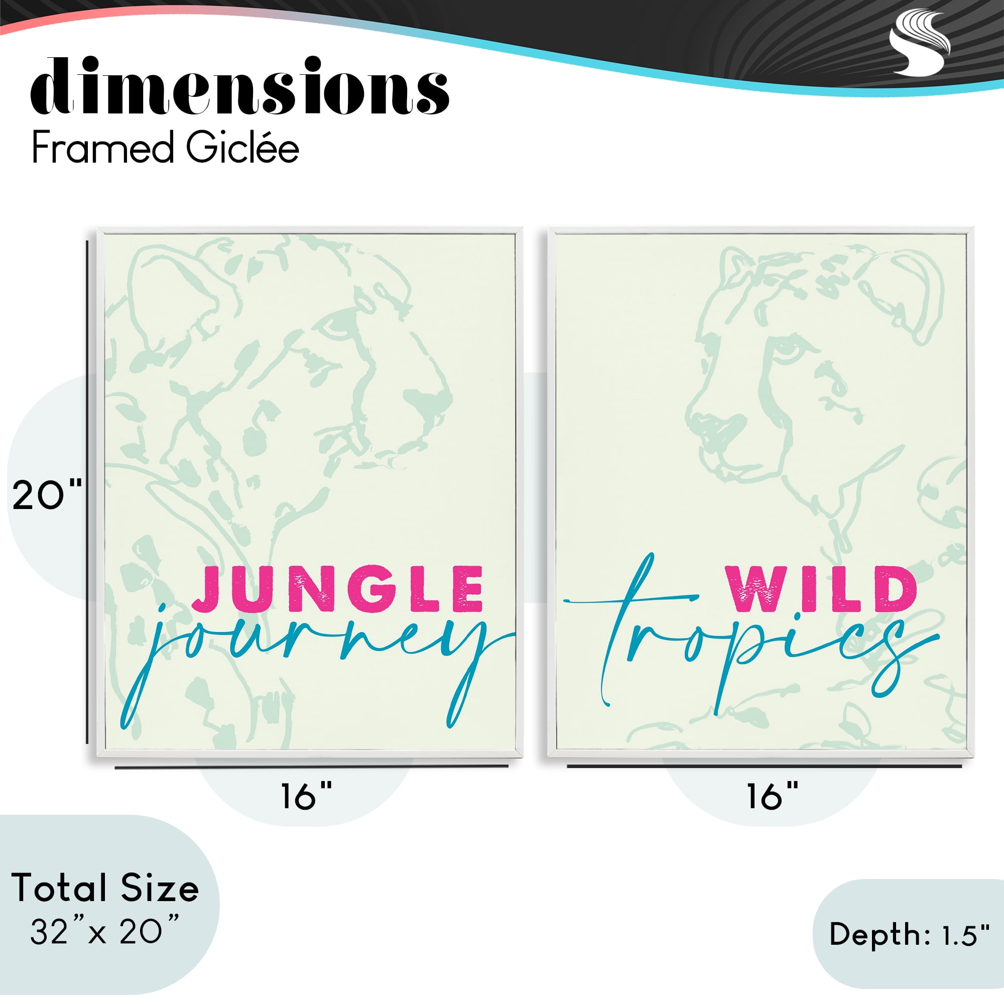 Stupell Industries Wildlife Phrases Cheetahs 2 Piece White Framed Giclee Art Set, design by Lanie Loreth