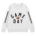 thumbnail image 3 of KAUOD Girls Letter Print Sweatshirt Football Graphic Crewneck Pullover Long Sleeve Sweaters Kids Casual Fashion Top School Hoodies, 3 of 6