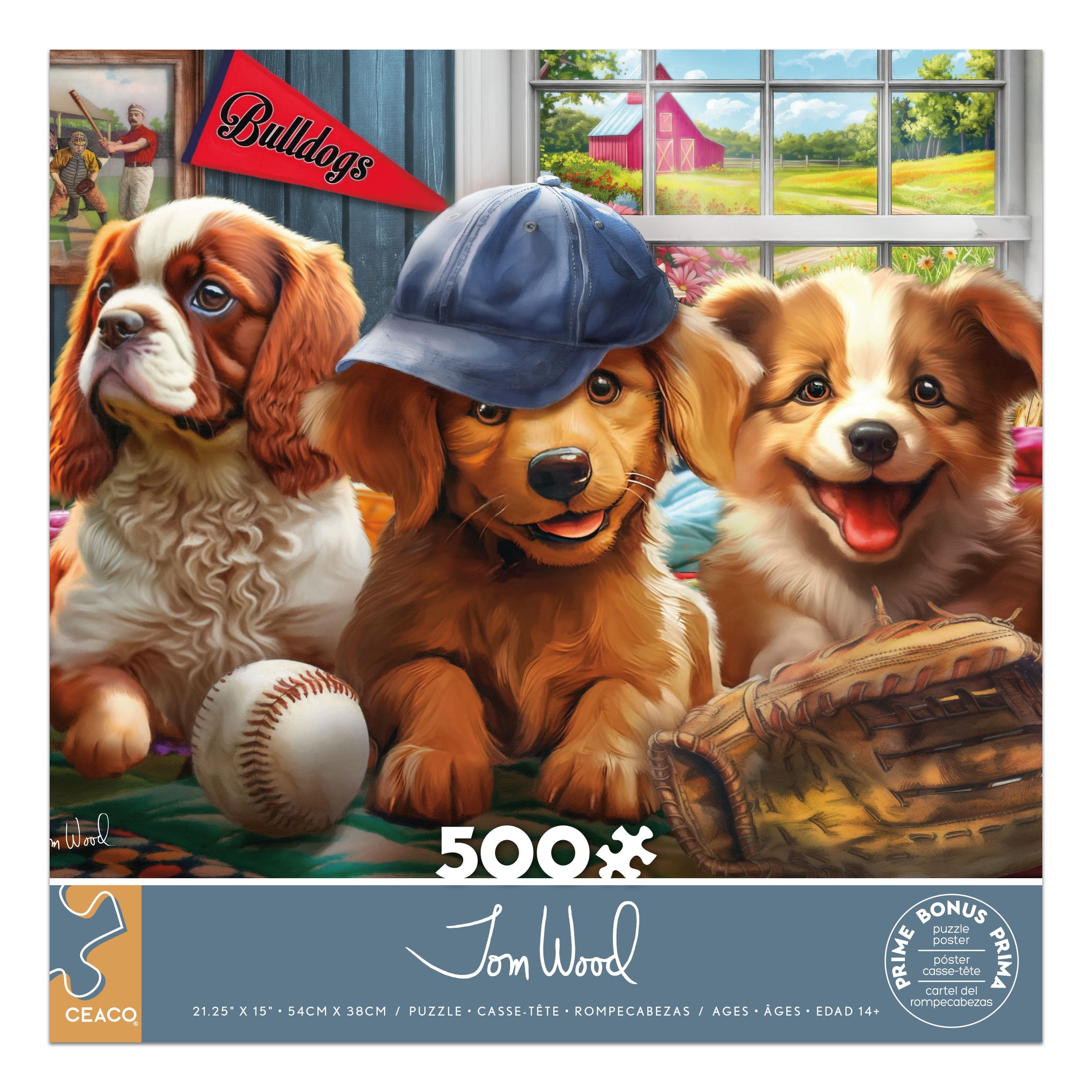 Ceaco Puppy Players 500-Piece Interlocking Jigsaw Puzzle for Adults Ages 14+