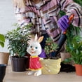 thumbnail image 2 of Cute Rabbit Resin Succulent Planter Pot Small Animal Shape Flower Pot Desktop Home Indoor Green Plant Decor, 2 of 5