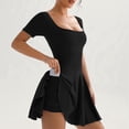 thumbnail image 2 of DHFJKG Tennis Dresses For Women With Built in Shorts Side Pockets Athletic Dress Summer Short Sleeve Square Neck Fitness Golf Workout Dress Comfortable Dresses, 2 of 7