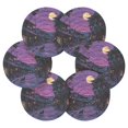 thumbnail image 7 of Yayeee 6 PCS Drink Coasters with Holder Set Woven Absorbent Round Tabletop Hot Pad, Purple Street, 7 of 7