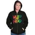 thumbnail image 4 of Weird Proud LGBTQ Pride Funny Cool Zip Up Hoodie Men's Women's Brisco Brands X, 4 of 6