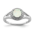 thumbnail image 4 of 925 Sterling Silver Rhodium-Plated Diamond and Created Opal Ring Size 8, 4 of 6