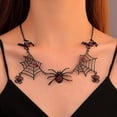 thumbnail image 2 of Collar de araña de Halloween para mujer, gargantilla con colgante de telaraña gótica, collar de Halloween, accesorios para disfraces, 2 of 4