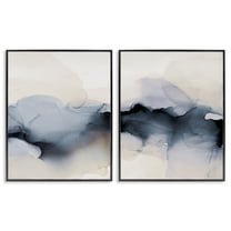 Stupell Industries Mysterious Abstract Painting Obscure Watercolor Detail Painting Black Framed Art Print Wall Art, Set of 2, Design by Kippi Leonard