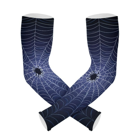 ALAZA Blue Web UV Sun Protection Arm Sleeves UPF 50  Compression Cooling Sleeve 1 Pair
