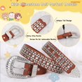thumbnail image 6 of WHIPPY Kids Western Belt for Girls Boys Toddler Cowboy Cowgirl Belt for Jeans Dresses Rhinestone Studded Leather Belt, 6 of 8
